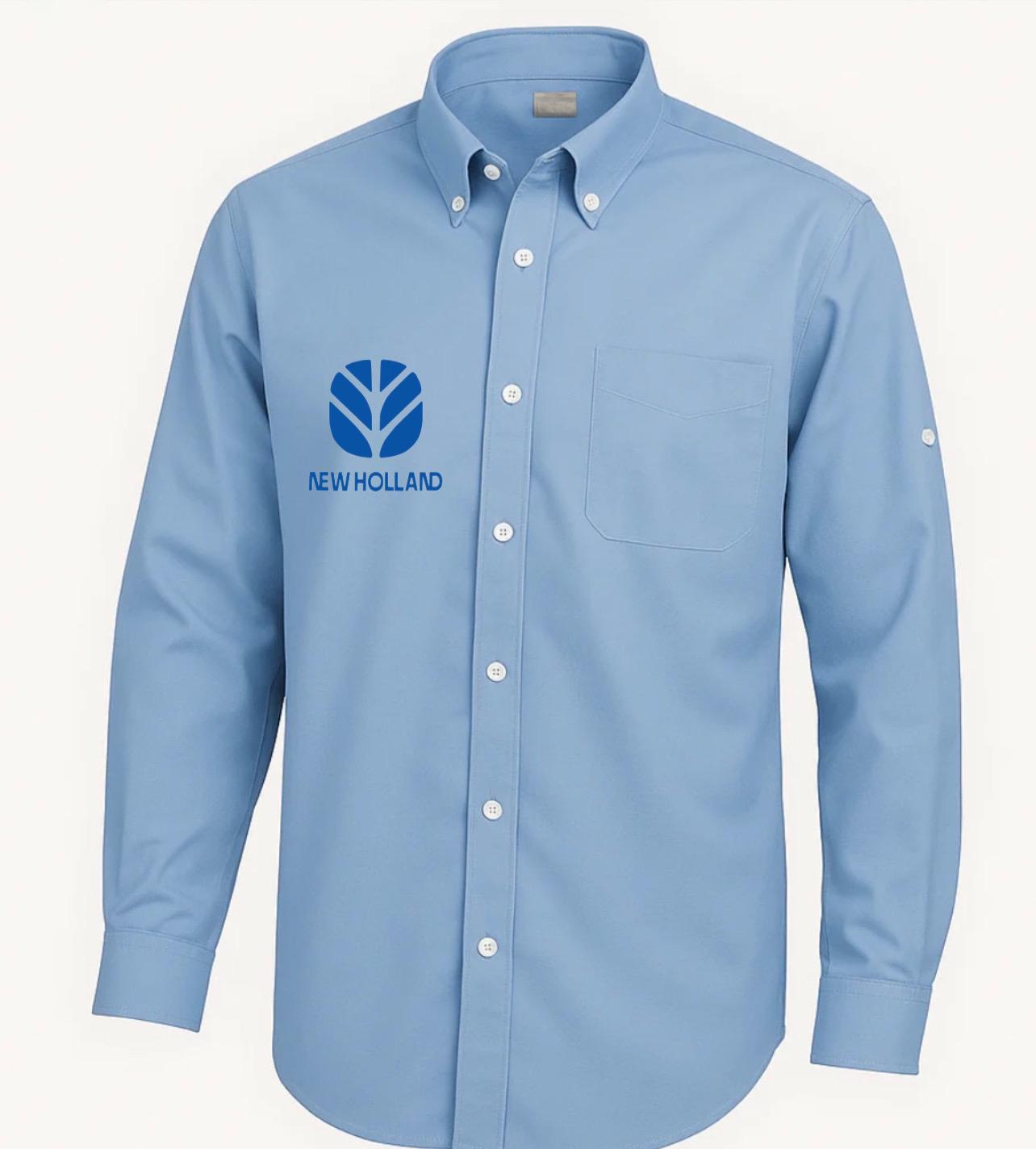 Camisa Bordada New Holland Celeste