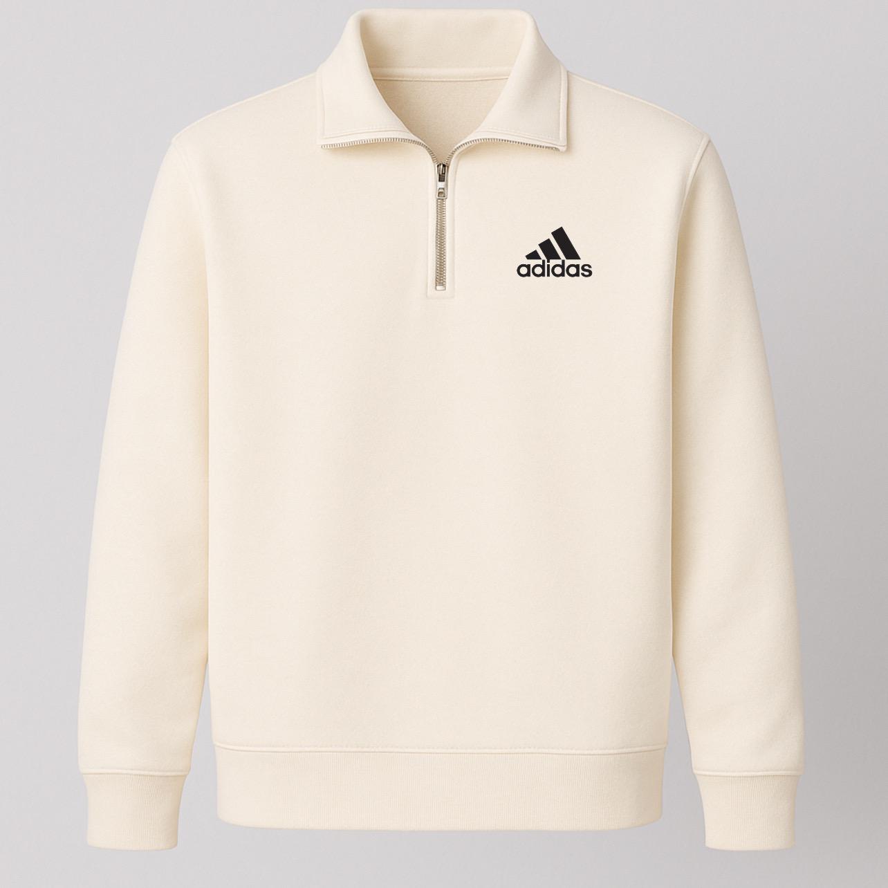 Buzo Adidas Medio Cierre Unisex Beige